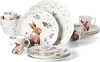 Lenox 894104 Butterfly Meadow Bunny 16pc Set, Porcelain, Multicolor