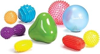 Edushape Sensory Mini Balls for Baby - Pack of 6 Solid Color Baby Balls That Help Enhance Gross Motor Skills for Kids Aged 6 Months and Up - Vibrant Colorful and Unique Toddler Ball for Baby