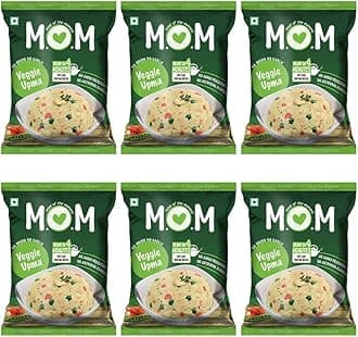Veggie Upma Pouch, 63g (Pack of 6) - Ready to Eat | Instant Food | No Added Preservatives