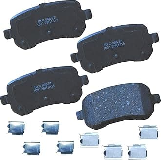 Premium SBC1021 Ceramic Rear Brake Pads for Select Models Chrysler Town & Country, Dodge Grand Caravan, Journey, Ford Freestar, Mercury Monterey, Ram C/V, Volkswagen Routan