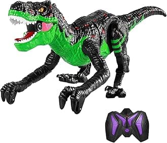 TEMI Large Remote Control Bionic Dinosaur Toy for Kids 3-12, Toddlers Mist Spray Electrical Walking Jurassic Dinosaur, RC Dinosaur Robot Toy with Light, Gifts for Toddlers Boys Girls 4-7