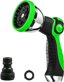 REDESS Garden Hose Nozzle Spray Nozzle,10 Hose Metal Duty Watering Patterns Thumb Control On Off Valve, High Pressure Nozzle Sprayer for Watering Plants, Car Wash,Cleaning,Showering Pets