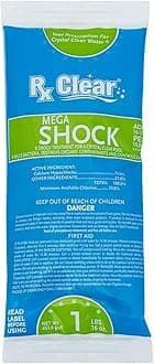 Rx Clear Mega Shock | 73% Calcium Hypochlorite | Kills Algae in Swimming Pools | Works As Pool Sanitizer Clarifier and Algicide | One Pound Bags | Single Pack