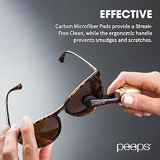 CarbonKlean Peeps Glasses Cleaner - for Eyeglasses, Reading Glasses, and More - Lens Cleaner with Carbon Microfiber Tech - Electroplated Gold - 2 Count
