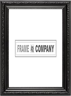 Frame Company Ready To Hang Or Stand Ornate Shabby Chic Picture/Photo/Poster With MDF Backing Board & High Clarity Styrene Shatterproof Perspex Sheet Oscp-2-Blk-A4 A4 Black