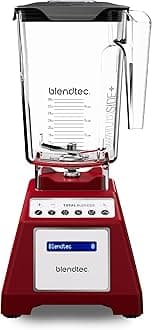 Blendtec Total Classic Original Blender and 90 oz WildSide+ Jar - Kitchen Blender Bundle - Red