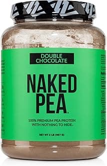 NAKED Pea - Double Chocolate Protein from US & Canadian Farms, Organic Cocoa, Organic Coconut Sugar - No GMO, No Soy, and Gluten Free, Aid Growth and Recovery - 21 Servings
