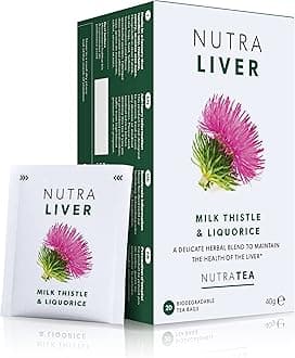 Nutra Tea NUTRALIVER - Liver Support Tea | Liver Detox Tea - Providing A Liver Cleanse, Detox And Repair - 60 Individual Wrapped Bags - Herbal Teas (3 Pack)