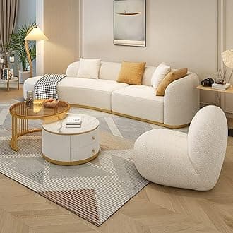 Maple Home Decoration Lamb Fleece Sofa Set modern Nordic Style Sofa Living Room Cafe Hotel Shop Home Furniture (Both Side Arm Rest 245cm For 3 Seat)