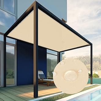 Patio Paradise 18' x 20' Waterproof Sun Shade Sail Rectangle Shade Cloth with Grommets, 260 GSM Patio Canopy Awning 95% UV Block for Backyard Deck Pergola Replacement Cover, Beige, Customized