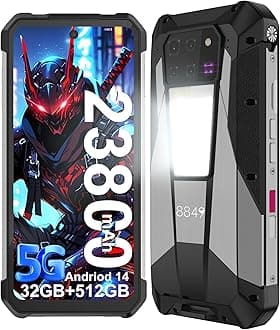 8849 Tank 3 Pro Rugged Smartphone Unlocked, Android 14 Waterproof Rugged Cell Phone with Projector, 6.79" 23800mAh 5G Mobile Phones 32GB RAM 512GB ROM, Dual SIM/Camping Light/2TB Expand/OTG/GPS