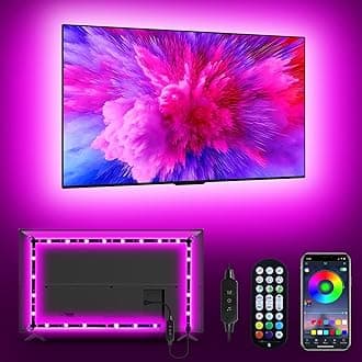 Daymeet TV Led Lights, Led Lights for Backlight for 32-60 inch, 9.8ft TV Light Strip,RGB Color Changing Light with Remote Music Sync Bluetooth APP Control USB Powered