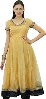 Bimba Women's Flared Net Anarkali Dress Party Wear Indian Kurti Tunic Traditional Kurta