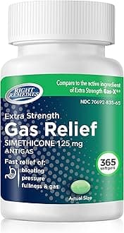 RIGHT REMEDIES Gas Relief Extra Strength, 125mg Simethicone (365 Softgels), Fast Relief from Gas, Bloating, Fullness, Painful discomfort, Compare to Gas-X Extra Strength Active Ingredient