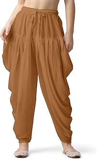 Mehrang Loose Fit Rayon Dhoti Pant for Women Patiala Slawar Bottom Wear Harem Pants, Waist Free Size (26 Inch to 38 Inch)