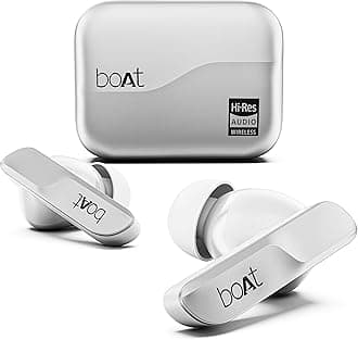 Boat Airdopes 800 HiDef, Hi-Res Audio LDAC, 4Mic ENx, App Support, ASAP Charge, IPX5, Low Latency, Dual Pairing, BTv5.3, Bluetooth TWS in Ear Earbuds Wireless Earphones (Sterling Silver)