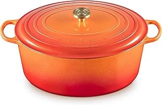Le Creuset Enameled Cast Iron Signature Oval Dutch Oven, 15.5 qt., Flamme Doree with Crucible Knob
