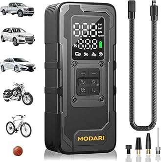 Tire Inflator Portable Air Compressor, Up to 160 PSI Car Tire Inflator, Cordless Air Pump, Portable Tire Pump with Gauge - Portable Tire Inflators for Car, Light Pickup, Bike and More