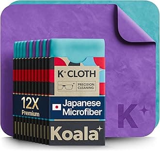 Koala Lifestyle Lens Cleaning Cloth | Japanese Microfiber | Glasses Cleaning Cloths | Eyeglass Lens Cleaner | Eyeglasses, Camera Lens, VR/AR Headset, and Screen Cleaning | Blue & Purple (Pack of 12)