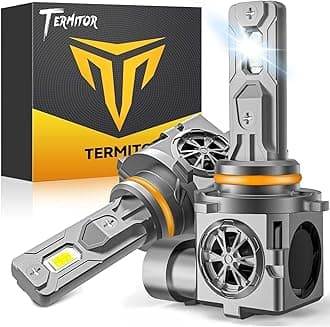 Termitor 9006/HB4 Light Bulbs, 80,000LM 12X Super Brighter, 1:1 Halogen Size, 70,000Hrs Lifespan, 6500K White, Plug and Play Driving Light Bulbs, Canbus Ready, Pack of 2