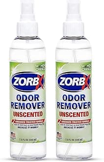 ZORBX Unscented Odor Eliminator for Strong Odor 7.5 Fl Oz Pack of 2 - Used in Hospitals & Healthcare Facilities - Advanced Formula, Fast-Acting Odor Remover Spray for Dog, Cat, House & Carpet