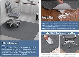 Sycoodeal Office Chair Mat for Hardwood Floor,Computer Gaming Chair Mat,Office Chair Mat for Tile Floor,Large Floor Protector Rug,Anti-Slip,Easy to Clean,Grey(48"x36")
