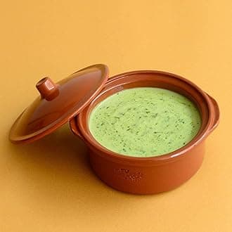 REGAS Spanish Clay Pot Cocotte, Traditional Ceramic Pot (1100ml - 17cm #204, BROWN)