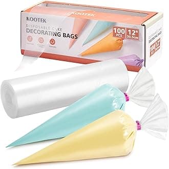 Kootek12" Piping Bags (100Pcs), Disposable Pastry Bags Anti Burst Icing Frosting Bag Thick Cake Decorating Bags for Cookie, Cupcake, Candy, Baking Supplies Tools