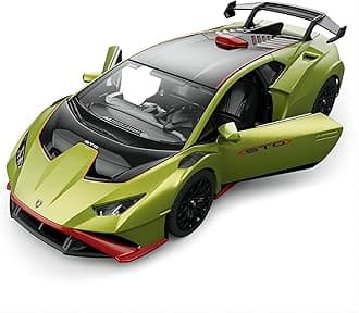 RASTAR 64300 1/32 Lamborghini Pull Back Metal Toy Car - Officially Licensed Lamborghini Huracan STO Model Car for Play and Display - Ideal Gift for Kids - Green