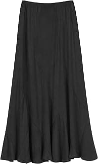 Urban CoCo Women's Faux Suede Elastic Waist Midi Long Skirt A Line Women Flowy Fall Winter Skirts