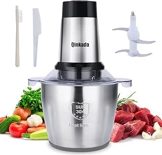 Food Processor, 500W Powerful Meat Grinder, 14Cup Stainless Steel Bowl, 3 Speed Modes 4 Bi-Level Blades for Onion, Meat, Nuts, Fruit, Garlic, Vegetable, Baby Food