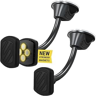 Scosche MXWDL Extra Strong MagicMount Magnetic Car Dashboard/Windshield Phone Holder with Extra Strength Magnet and Thicker Metal Plate for Max Hold, Cell Phone Mount for All Smartphones, Pack of 2
