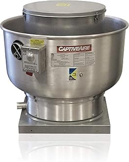 Restaurant Canopy Hood Grease Rated Exhaust Fan- High Speed Direct Drive Centrifugal Upblast Exhaust Fan with speed control- 21" Base, 0.50 HP 115 Volt Single Phase Motor, 900-1500 CFM (DU50HFA)