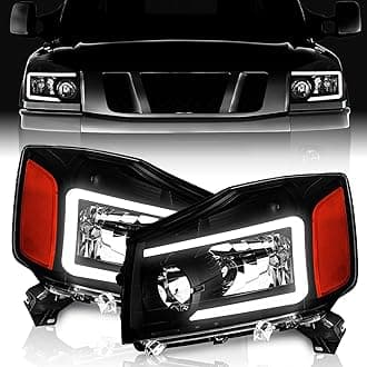 WEELMOTO DRL Headlights for 2004-2015 Nissan Titan / 2004 Pathfinder Armada, W/DRL Headlight Assembly Compatible with 2005-2007 Armada Headlamp Replacement