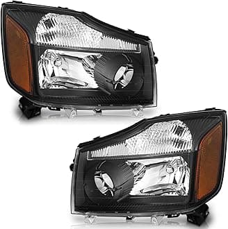 WEELMOTO Headlights for 2004-2015 Nissan Titan / 2004 Pathfinder Armada, Headlight Assembly Compatible with 2005-2007 Armada Headlamp Replacement
