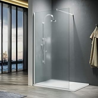 ELEGANT Walk in Shower Enclosure 8mm Full Frosted Easy Clean Safety Glass Shower Cubicles Wet Room Shower Screen Bath Screen 1000mm
