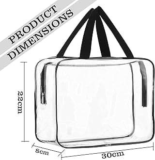 TULMAN PVC Transparent Travel Toiletry Bag Cosmetic Makeup Organizer Hand Bag Kids Toys Storage Organizer Bag for Home- 30x22x8 cm - 4 Pack