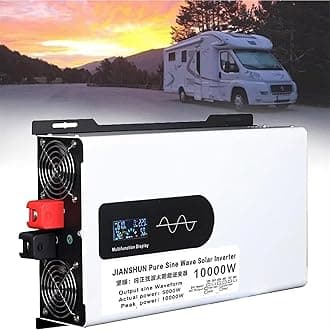 5000W 6000W 8000W 10000W 12000W Pure Sine Wave Inverter Power Inverter DC 12V 24V 48V 60V 72V to 110V 220V AC Converters Voltage Transformer Solar Inverter for RV/Outdoor/Camping(10000W,48Vto110V)