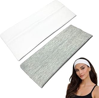WESTEND CHOICE 9cm Wide Headbands 2 Pack Soft Head Band Plain Stretchy Unisex Kylie headband Bandeau Headbands for Women & Men Gym Yoga Hair Band (Mixed set 6)