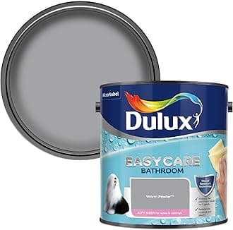 Dulux Easycare Bathroom Soft Sheen Emulsion Paint For Walls And Ceilings - Warm Pewter 2.5 Litres