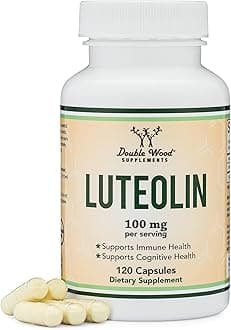 Luteolin 100mg Servings (120 Capsules, Manufactured in The USA) Potent Polyphenols Flavonoid for Brain and Cardiovascular Support