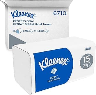 Ultra Paper Towels 6710 V-Fold 3-Ply Towels, Ultra-Absorbent, Tear-Resistant, 15 Packs x 96 Sheets (1,440 Towels Total), Compatible with Universal Dispensers