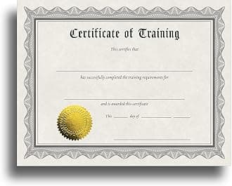 Certificate of Training Certificate Paper with Embossed Gold Foil Seals - 30 Pack - Parchment Award Certificates for Students, Teachers, Employees - 8.5" x 11" Inkjet/Laser Printable