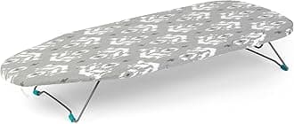 Beldray LA023735IKATEU7 Tabletop Ironing Board - 76 x 31cm, Machine Washable 100% Cotton Ikat Cover, Felt Underlay, Lightweight, Easily Foldable With Hanging Hook Perfect for Travel & Small Spaces