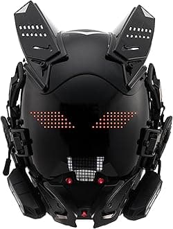 BeLSav Punk Cosplay Mask For Adult,LED Mask,Futuristic Punk Techwear,Cosplay Halloween Fit Party Music Festival Accessories