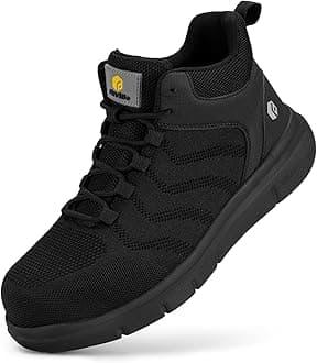 FitVille Extra Wide Work Boots for Men Composite Steel Toe Safety Boots High Top Work Shoes for Men