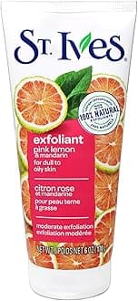 St. Ives Radiant Skin Pink Lemon & Mandarin Orange Face Scrub with 100% Natural Exfoliants & Extracts| Medium Exfoliation Gentle Scrub for Brighter Skin| Dermatologically Tested| Paraben-Free| 170gm
