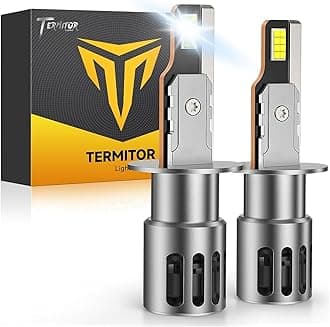 Termitor H1 Bulbs, 70,000LM 13X Ultra Brightness, 1:1 Halogen Size, 6500K Cool White, 10-Year Long Lifespan H1 Fog Light with Cooling Fan, IP68 Waterproof, Plug and Play No Adapter Needed, Pack of 2