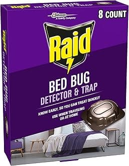 Raid Bed Bug Detector & Trap Early Detection and Monitoring for Home or Travel 8 Count (Pack of 1)