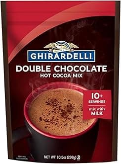 Ghirardelli Hot Chocolate Pouch, Double Chocolate, 10.5 Ounce
